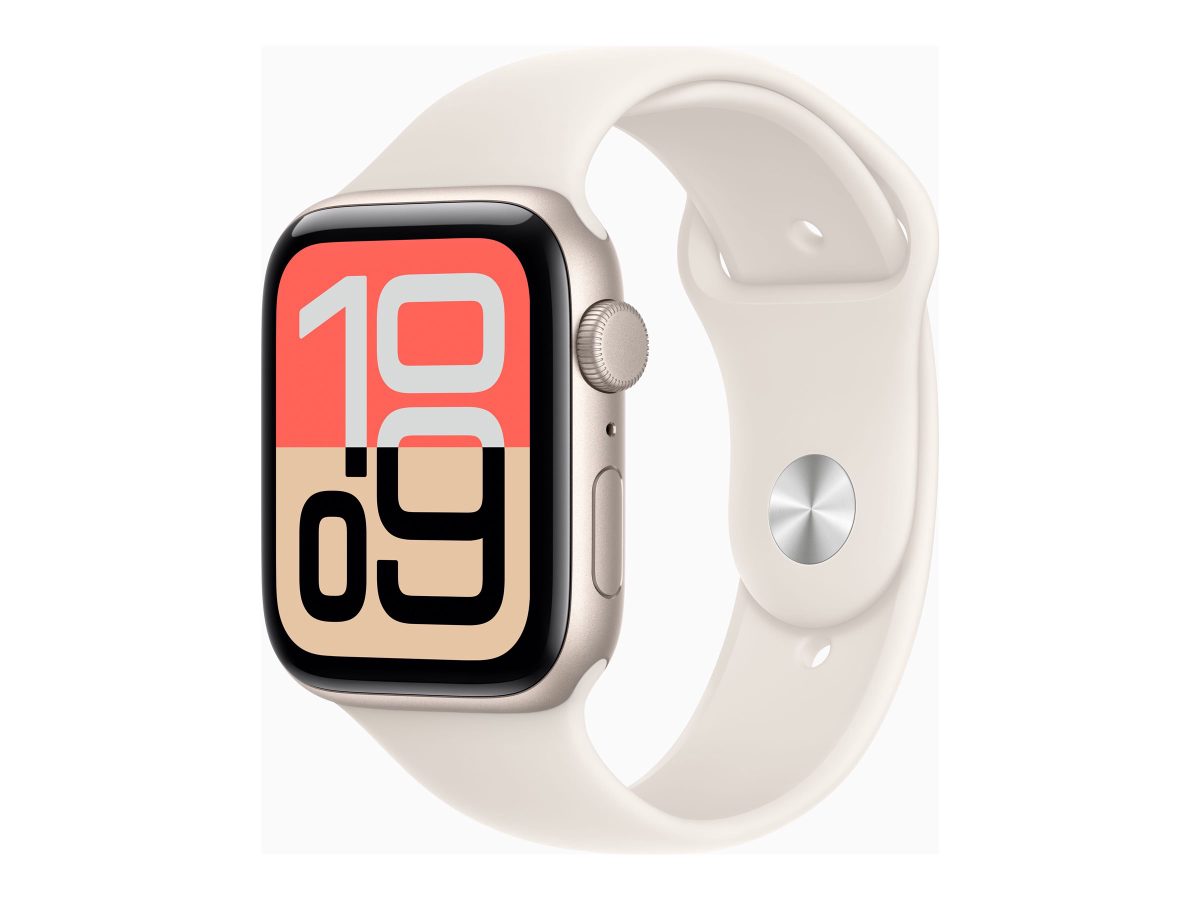 Apple Watch SE 3 GPS 44mm Starlight Aluminium Case with Starlight Sport Band - M/L, Apple