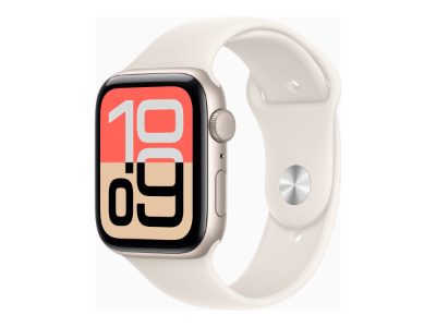 Apple Watch SE 3 GPS 44mm Starlight Aluminium Case with Starlight Sport Band - M/L, Apple