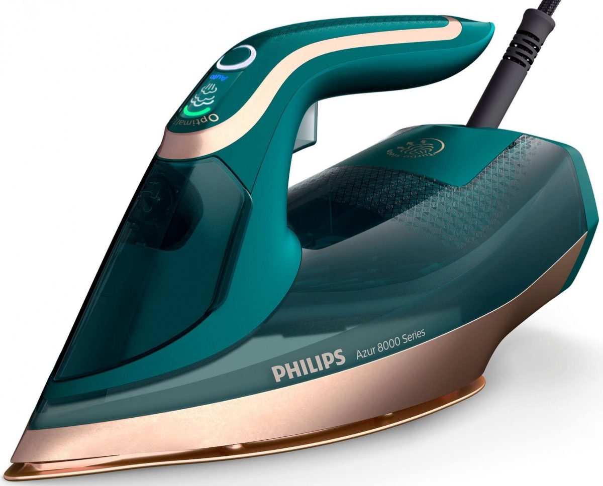 DST8030/70 Azur, Steam Iron, 3000 W, Water tank capacity 350 ml, Continuous steam 70 g/min, Green