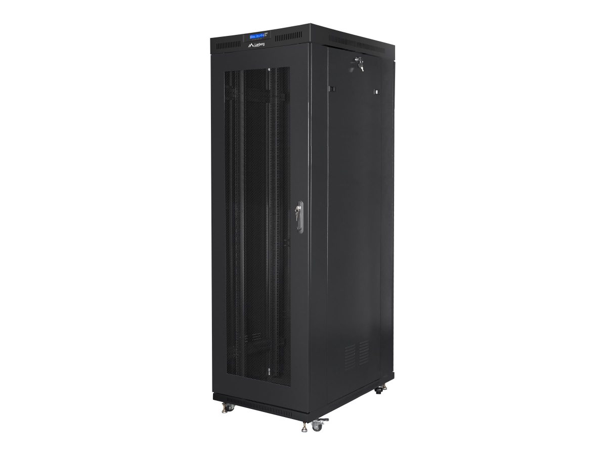 Rack cabinet 19" free-standing 42U/800x1000 (flat pack) with mesh door, LCD, FF01-8042-23BL, Black