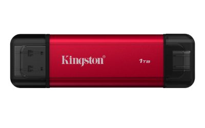 Kingston Dual Portable Solid-State Drive, USB Type-A and Type-C, 1000 GB, Solid-state drive interface USB 3.2 Gen 2, Read speed 1050 MB/s, Write speed 950 MB/s