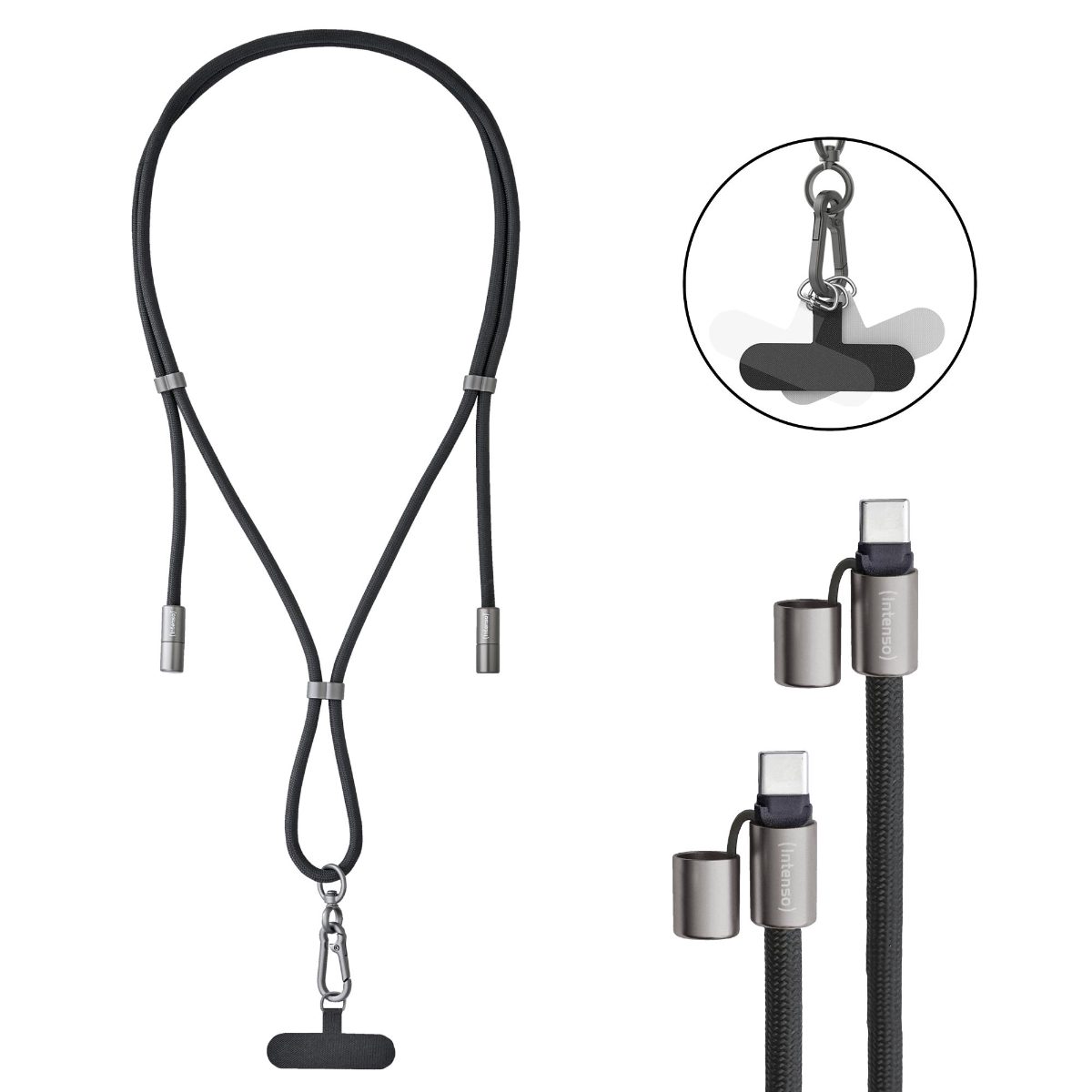 CABLE USB-C TO USB-C 1.65M/LANYARD BLACK 7991000 INTENSO