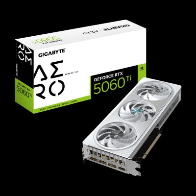 Gigabyte GeForce RTX 5060 Ti AERO OC 16G, NVIDIA, 16 GB, GeForce RTX 5060 Ti, GDDR7, HDMI ports quantity 1, PCI-E 5.0