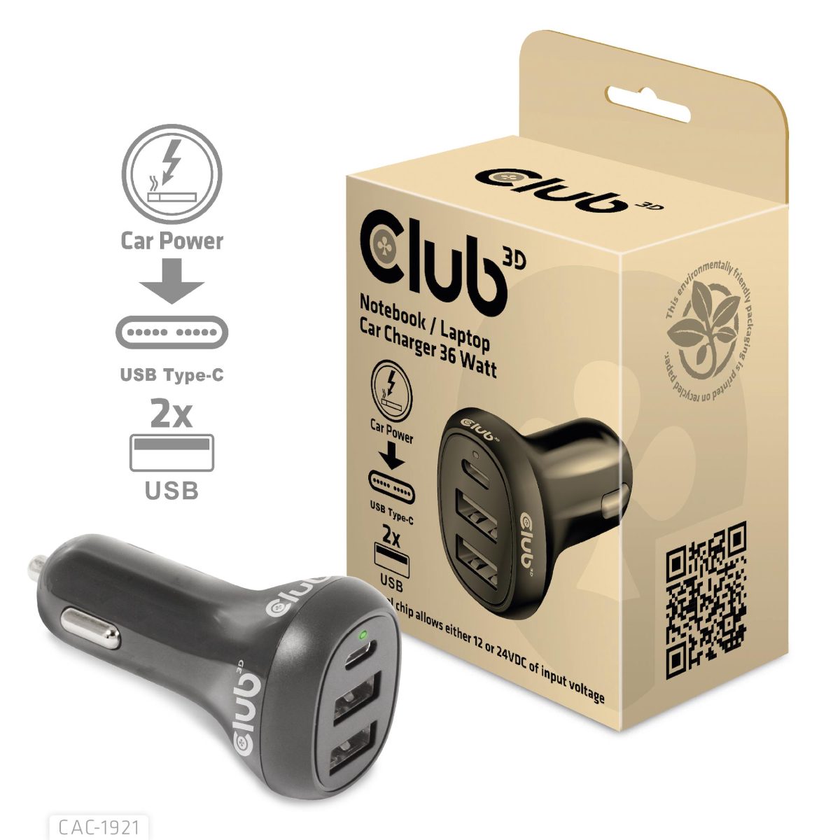 NB CHARGER CAR/36W CAC-1921 CLUB3D