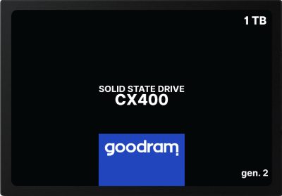 SSD, GOODRAM, CX400 GEN.2, 1TB, SATA, 3D TLC, Write speed 500 MBytes/sec, Read speed 550 MBytes/sec, 2,5", TBW 720 TB, MTBF 2000000 hours, SSDPR-CX400-01T-G2