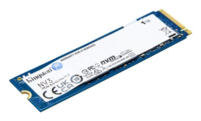 Kingston SSD, NV3, 1000 GB, SSD form factor M.2 2280, Solid-state drive interface PCIe NVMe Gen 4.0 (x4), Read speed 6000 MB/s, Write speed 4000 MB/s