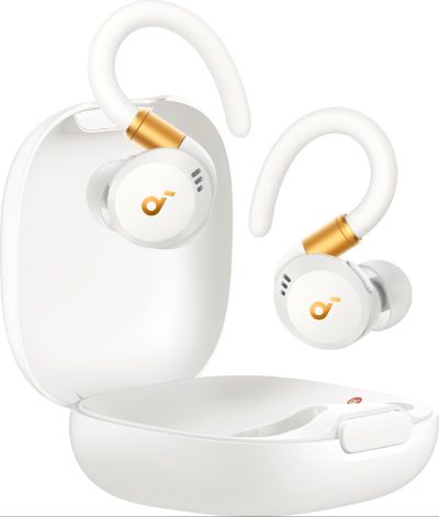Earbuds with Hook, Sport X20, Bluetooth, ANC, White/Gold