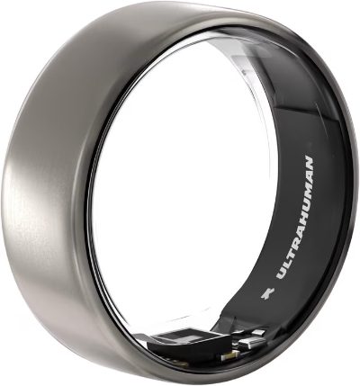 Ring Air, Raw Titanium, Size 8, Smart Ring
