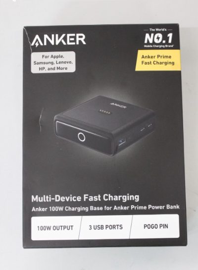 Anker Prime Charging Base for Power Bank, 100W, A1902311, Black, UNPACKED, DAMAGED PACKAGING, SCRATCHED