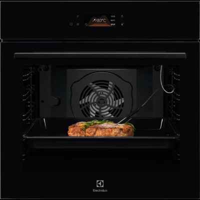 Electrolux cepeškrāsns ar riņķa sildelementu, iebūv., 72l, melna