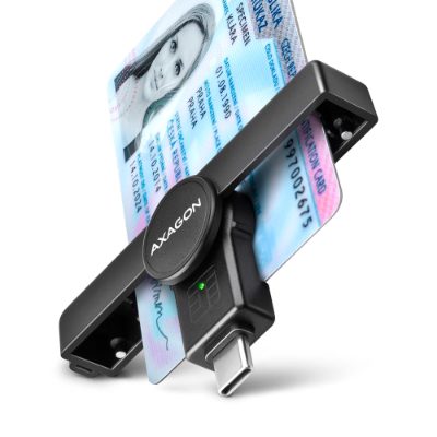 AXAGON Foldable pocket USB-C contact Smart/ID card reader, CRE-SMPC
