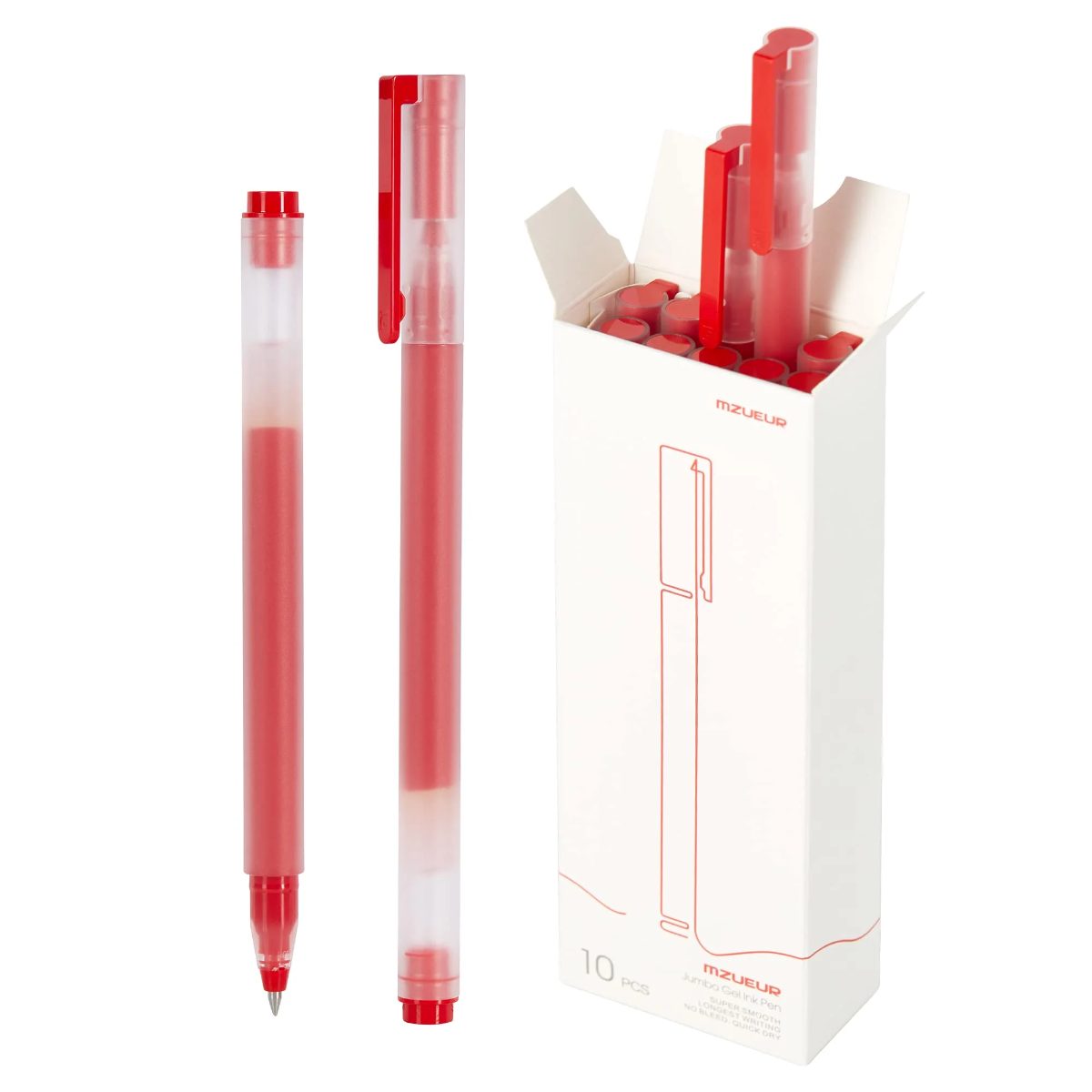 High-capacity Gel Pen, 10-Pack, Red