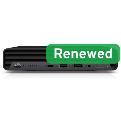HP Renewed Grade A, EliteDesk 805 G6 Desktop Mini, AMD Ryzen 5 PRO, 4650GE, 16 GB, SSD, 256 GB, AMD Radeon Graphics, Windows 11 Pro