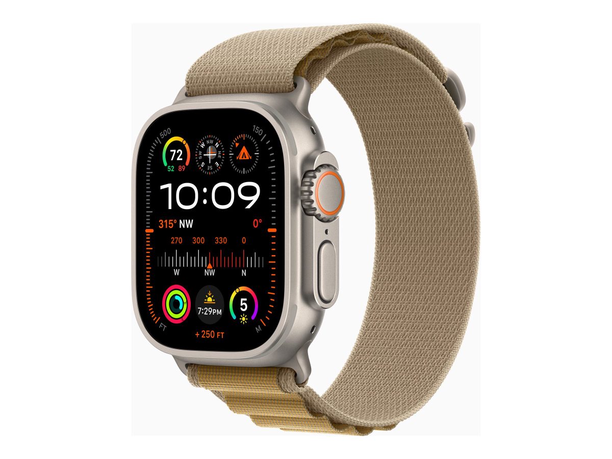 Apple Smart watch, GPS (satellite), Always-On Retina display, 49mm, Natural Titanium