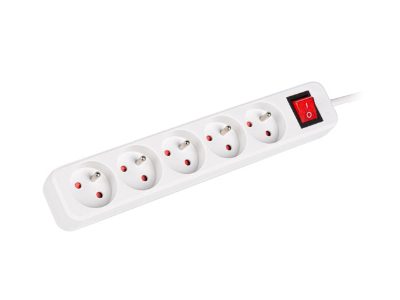 Lanberg Cable Power Strip, 5X French Outlets with Switch, Quality-Grade Copper, 1.5 m, PS1-05E-0150-W