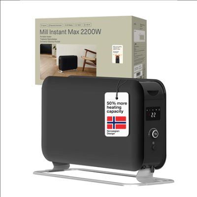 Mill Instant Max Led Portable Convection heater, 2200 W, Black
