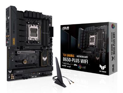 TUF GAMING B650-PLUS WIFI, Processor family AMD, Processor socket  AM5, DDR5 DIMM, Memory slots 4, Supported hard disk drive interfaces 	SATA, M.2, Number of SATA connectors 4, Chipset  AMD B650, ATX