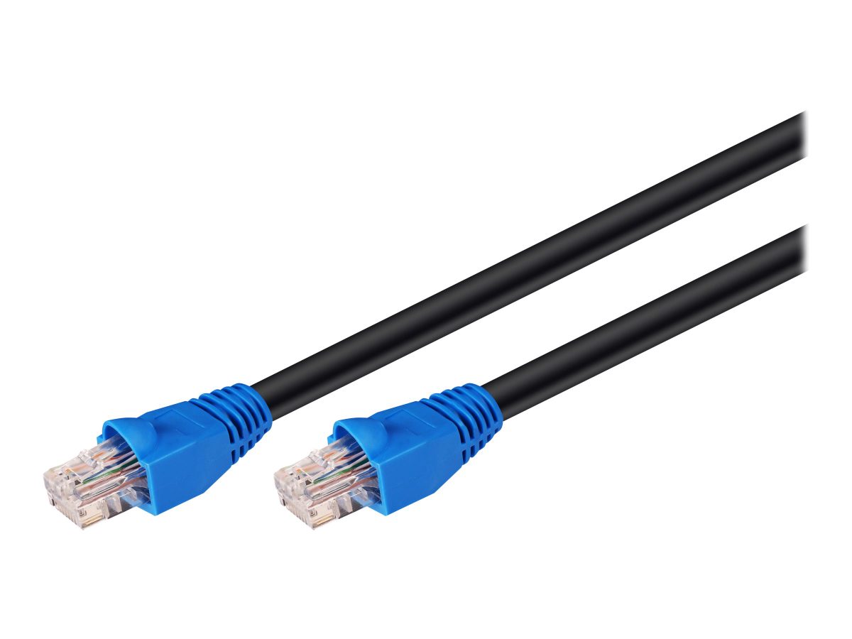 CAT 6 Outdoor-patch cable, U/UTP, 94393, Black RJ45 male (8P8C), RJ45 male (8P8C)