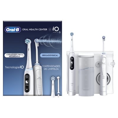 Oral-B Electric Toothbrush, iO6 & OxyJet, Rechargeable, For adults, Number of brush heads included 2, Number of teeth brushing modes 5, White