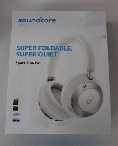 Anker Soundcore Foldable Headphones, Space One Pro, Bluetooth, Over-ear, Microphone, Cream White, DEMO, Warranty 24 month(s), Wireless