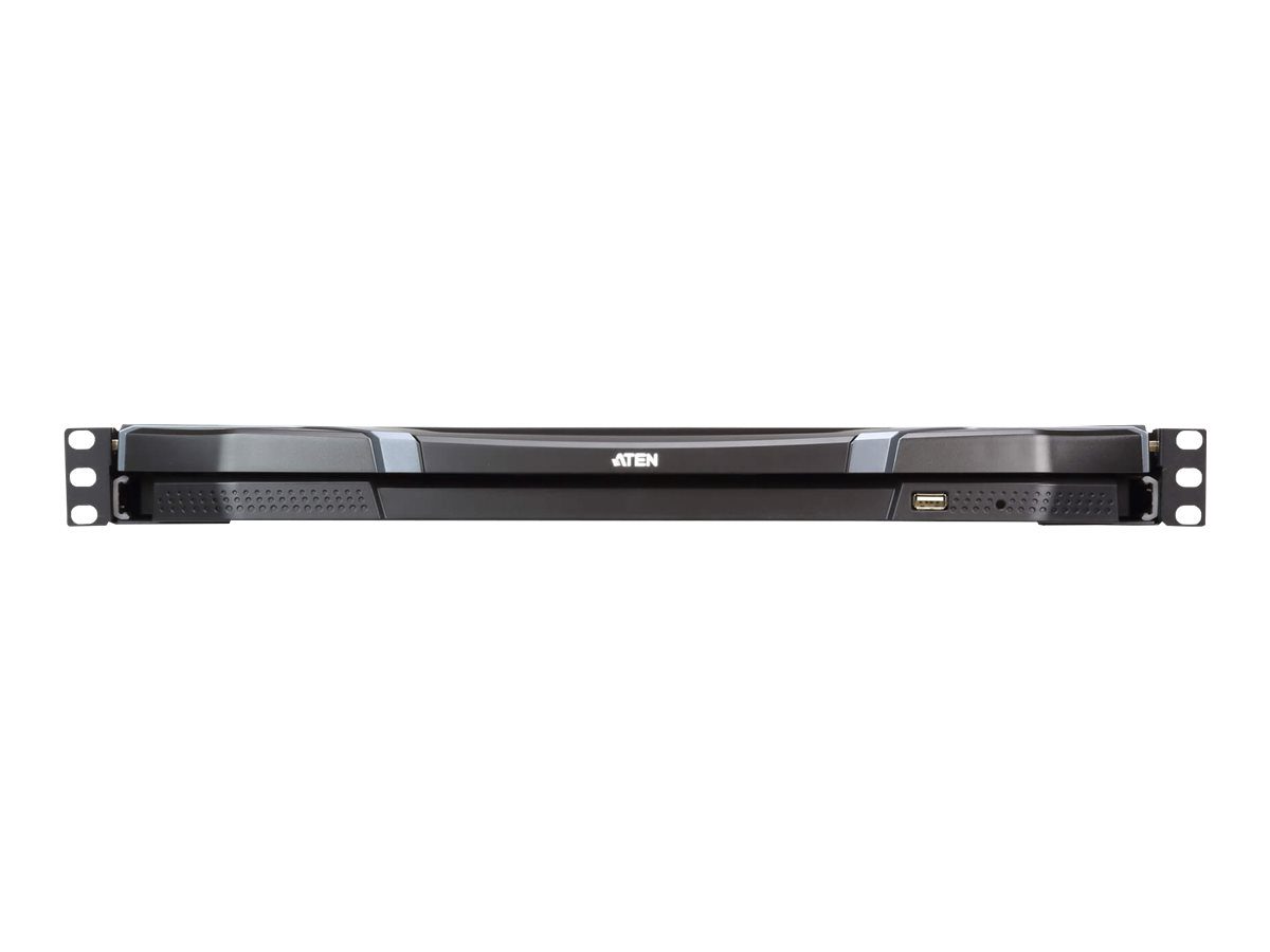 1U Ultra Short Depth Dual Rail WideScreen LCD Console (USB/HDMI/DVI/VGA)