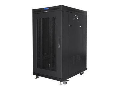 Rack cabinet 19" free-standing 22U/800x1000 (flat pack) with mesh door, FF01-8022-23BL, Black