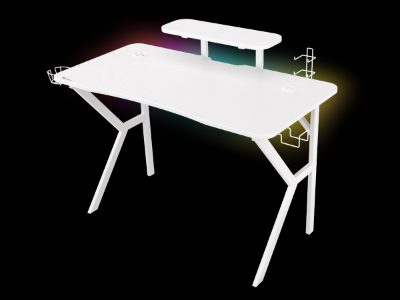 Gaming Desk, Holm 320 RGB, White