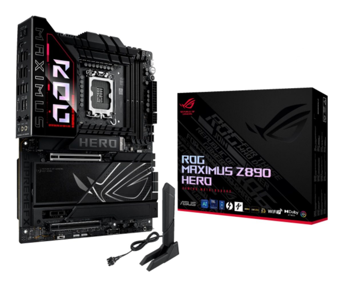 Asus ROG MAXIMUS Z890 HERO, Processor family Intel, Processor socket LGA1851, DDR5, Supported hard disk drive interfaces M.2, SATA, Number of SATA connectors 4