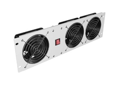Lanberg Vertical Ventilation Panel 19" 3U for Rack three Fans 230V, AK-1506-S, Grey