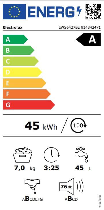 Electrolux 600.sērija „SensiCare“ veļas mazg.mašīna (front.ielāde), 7kg, balta
