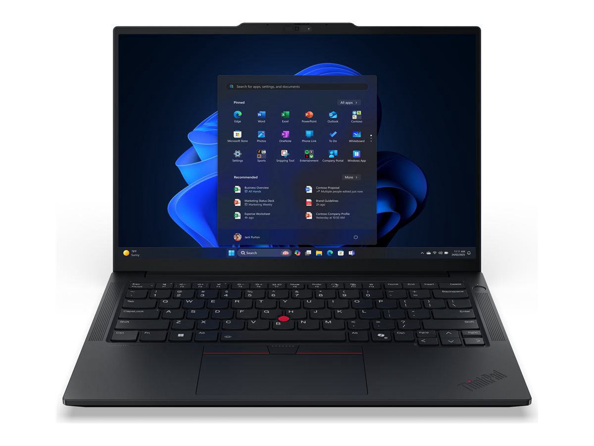 Lenovo ThinkPad E14 G7 Intel, Black, 14 ", IPS, WUXGA, 1920 x 1200 pixels, Anti-glare, Intel Core Ultra 5, 226V, 16 GB, Soldered LPDDR5x, Solid-state drive capacity 512 GB, Intel Arc Graphics 130V, Windows 11 Pro, 802.11ax, Bluetooth version 5.3, Keyboard language English, Keyboard backlit, Warranty 36 month(s), Battery warranty 12 month(s)