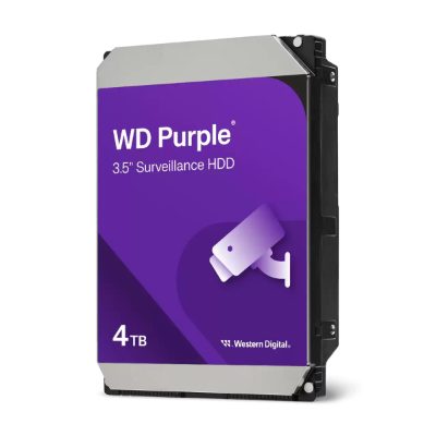 HDD, WESTERN DIGITAL, Purple, 4TB, 128 MB, 5400 rpm, 3,5", WD44PURZ