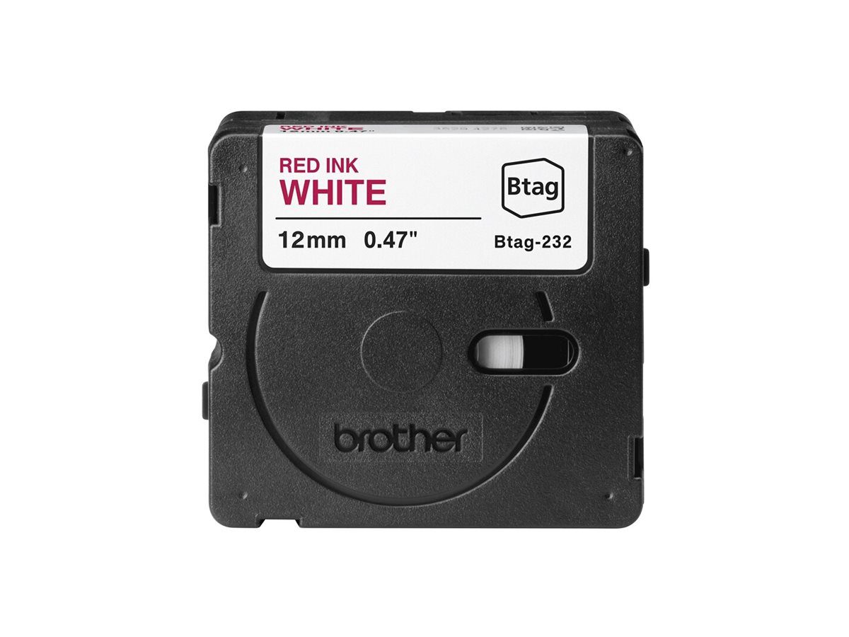 Brother BTAG-232, Red on White, Btag