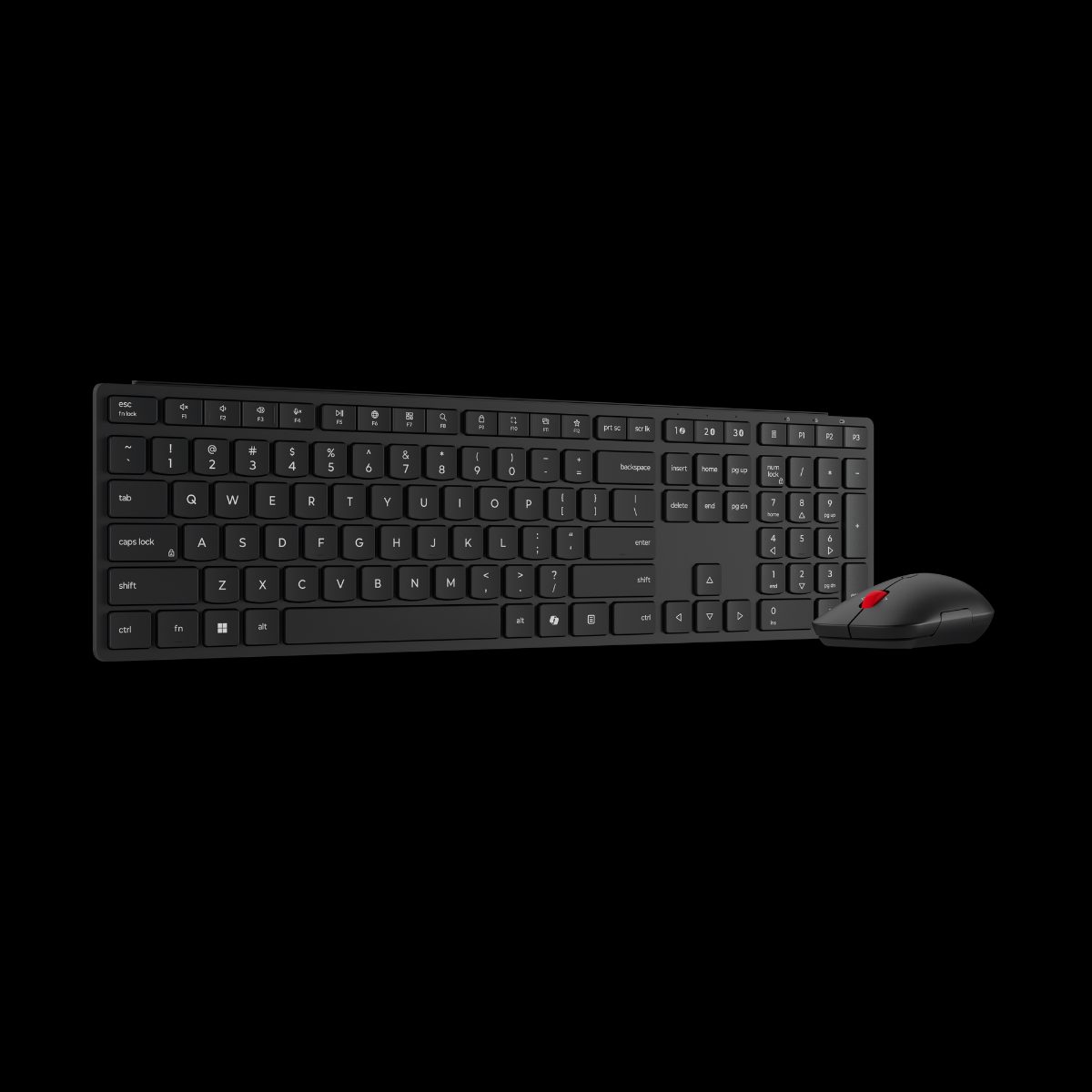 Lenovo Multi-Mode Pro Combo Keyboard and Mouse 6000-US Euro, Keyboard and Mouse Set, Wireless, Mouse included, Bluetooth, US Euro, Eclipse Black