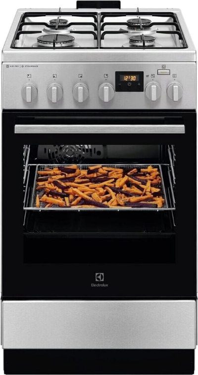 Electrolux gāzes plīts ar elektrisko cepeškrāsni SteamBake, nerūsoša tērauda, 50cm