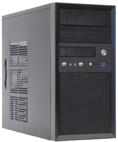 Case, CHIEFTEC, MiniTower, MicroATX, Colour Black, CT-01B-OP