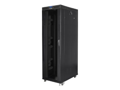 Rack cabinet 19" free-standing 42U/800x1200 (flat pack) with glass door, LCD, FF01-8242-12BL, Black