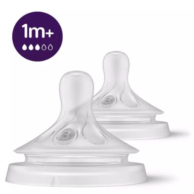 Philips Avent Natural Response pudeļu silikona knupīši, vidēja plūsma, 1M+ (2 gab.)
