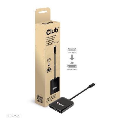 I/O HUB USB-C TO DP DUAL/CSV-1555 CLUB3D