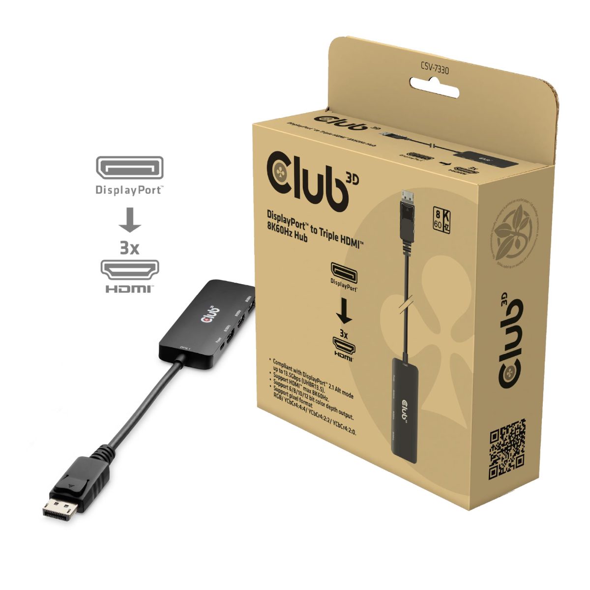 I/O ADAPTER DP TO HDMI TRIPLE/CSV-7330 CLUB3D