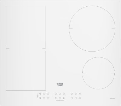 BEKO Hob, HII64200FMTW, Induction, Number of burners/cooking zones 4, Touch control, Timer, White