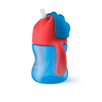 Philips Avent Krūzīte ar elastīgu salmiņu, 200 ml, 9M+, zila