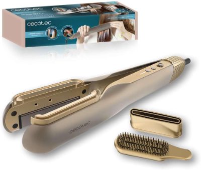 Cecotec Air Straightener, AirLisse 2in1 ForceDry Champagne, Ceramic heating system, Number of heating levels 4, 1000 W, Beige