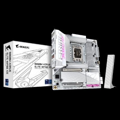 Gigabyte B860M AORUS ELITE WIFI6E ICE, Processor family Intel, Processor socket LGA1851, DDR5, Supported hard disk drive interfaces SATA, M.2, Number of SATA connectors 4