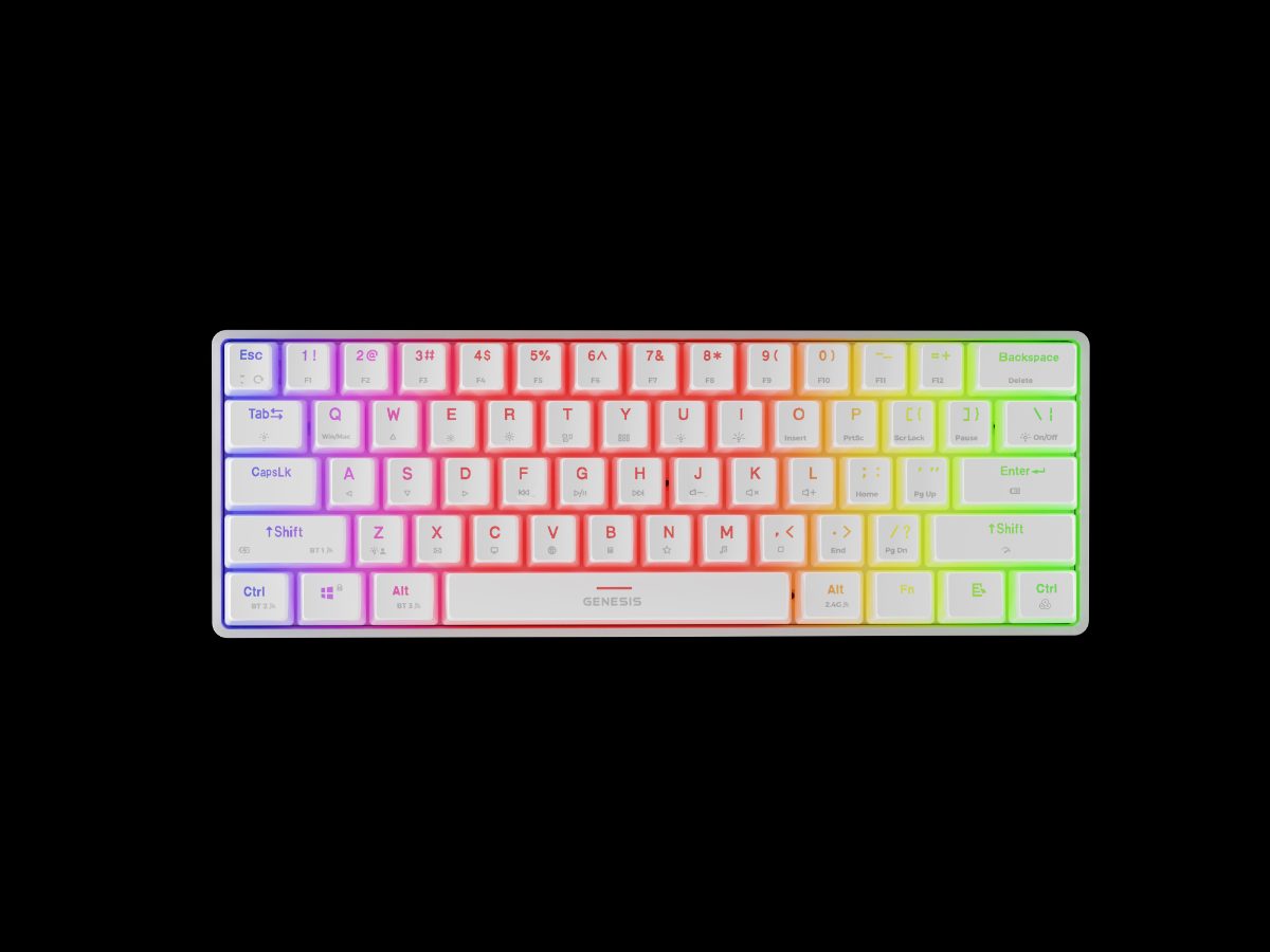 THOR 660 G2, Gaming keyboard, Wireless/Wired, US, Tactile, White