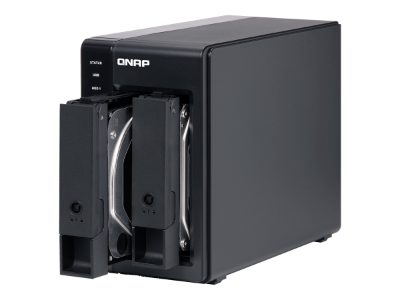 QNAP 2 Bay USB Type-C Direct Attached Storage with Hardware RAID, TR-002, Micro, 6 GB, Black