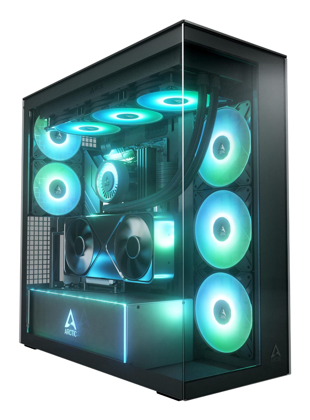 Case, ARCTIC, EATX, Black, Midi Tower, PC, Xtender VG (Mirror Black), ACPCC00019A