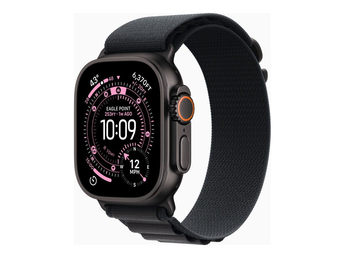 Apple Watch Ultra 3 GPS + Cellular 49mm Black Titanium Case with Black Alpine Loop - Large, Apple