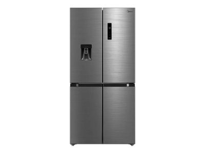 Midea Refrigerator, MDRM632FGD46W, Energy efficiency class D, Free standing, Height 177.5 cm, Side by Side, No Frost system, Fridge net capacity 301 L, Freezer net capacity 169 L, 37 dB, Stainless steel