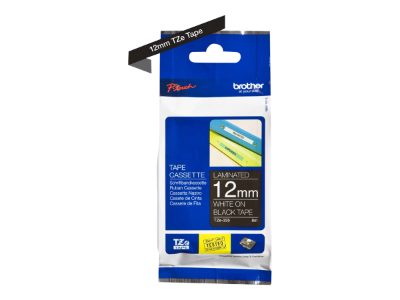 TZe-335 Laminated Tape, White on Black, TZe, 8 m, 1.2 cm
